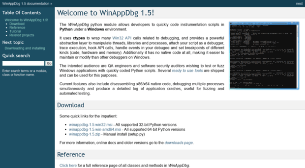 winappdbg.sourceforge.net