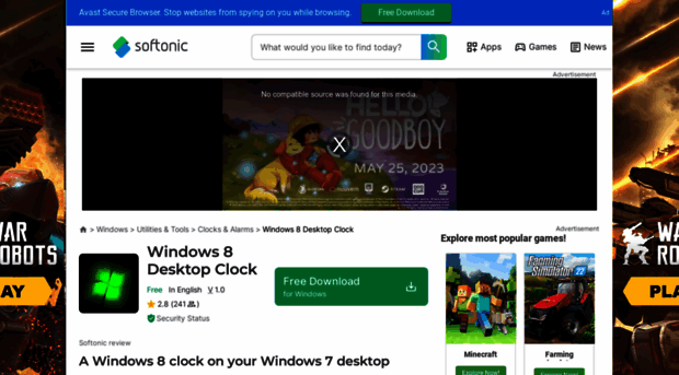 windows-8-desktop-clock.en.softonic.com