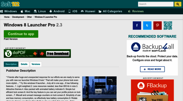 windows-8-launcher-pro.soft112.com