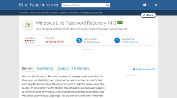 windows-live-password-recovery.software.informer.com