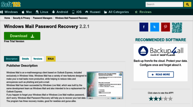 windows-mail-password-recovery.soft112.com