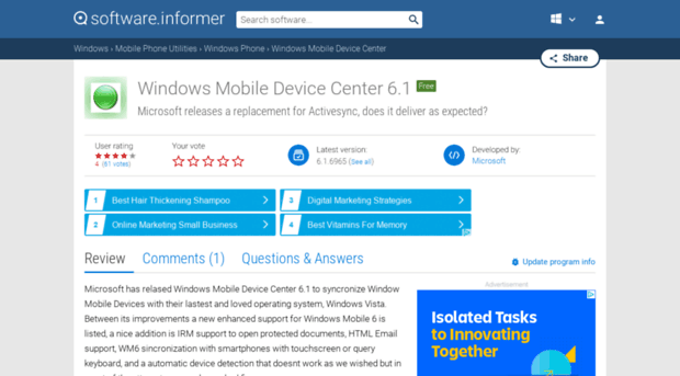 windows-mobile-device-center.software.informer.com