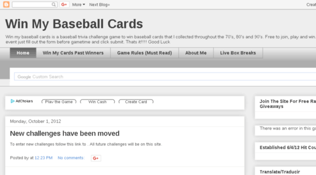 winmybaseballcards.com