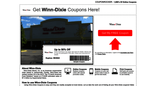 winndixie.couponrocker.com