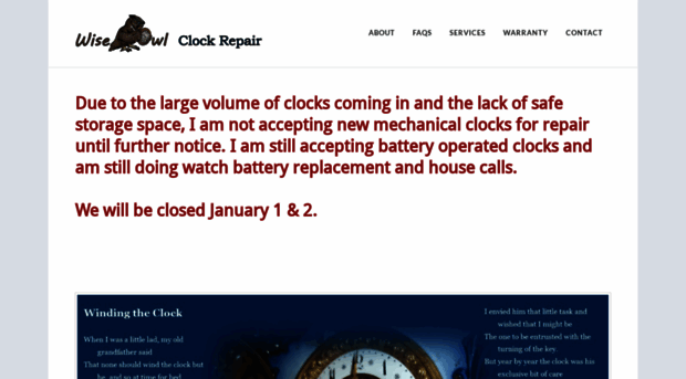 wiseowlclockrepair.com