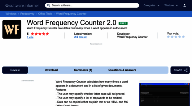 word-frequency-counter.software.informer.com