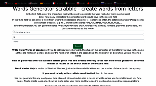 wordgenerator.zvladnusam.cz