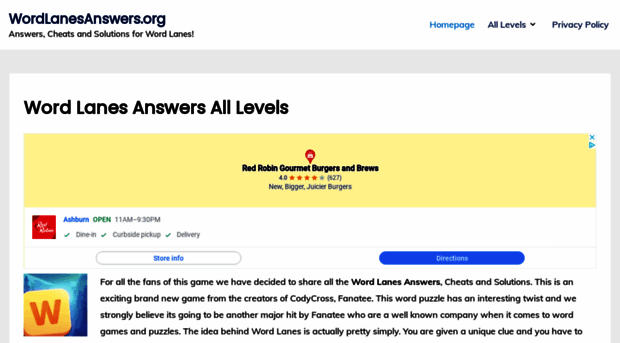 wordlanesanswers.org