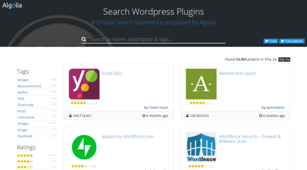 wordpress.algolia.com