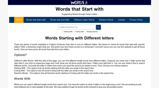 wordsthatstartwith.net