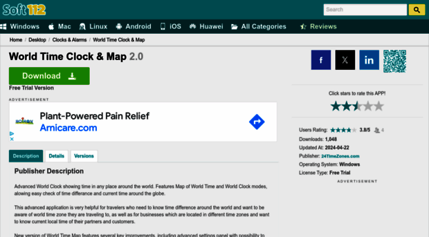 world-time-clock-and-map.soft112.com