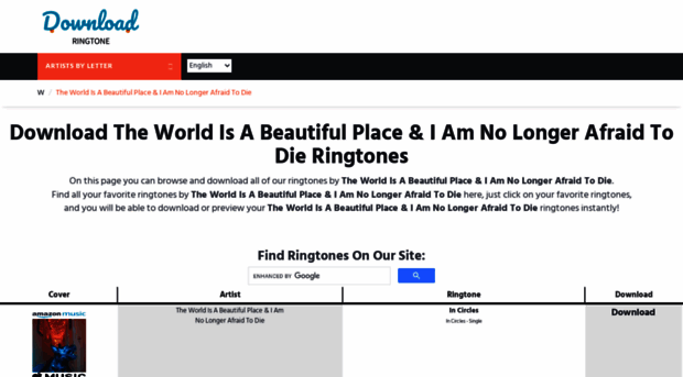 worldisabeautifulplaceiamnolongerafraidtodie.download-ringtone.com