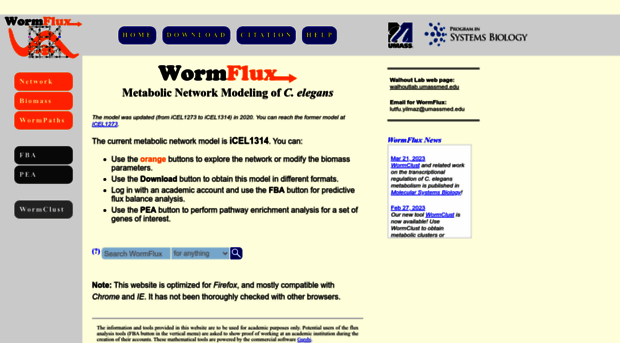 wormflux.umassmed.edu