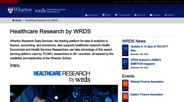 wrds-healthcare.wharton.upenn.edu