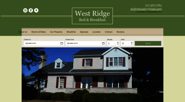 wridgebedandbreakfast.com