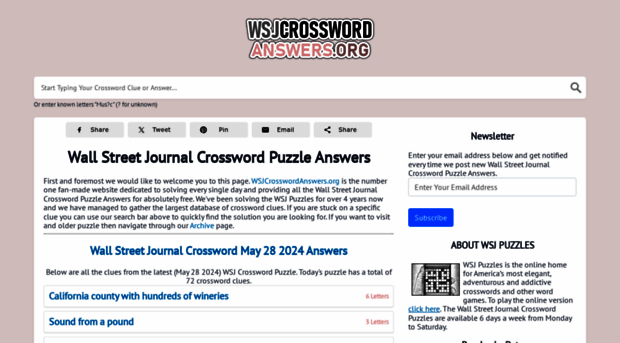 wsjcrosswordanswers.org