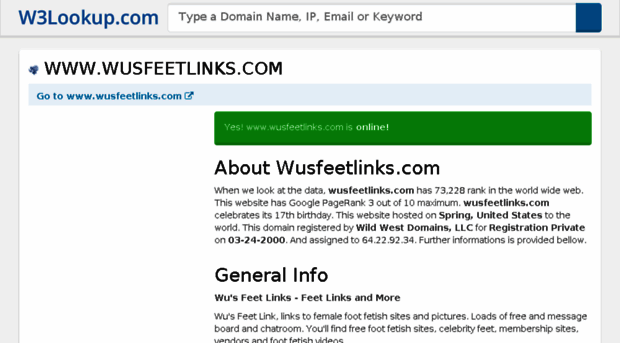 wusfeetlinks.com.w3lookup.net