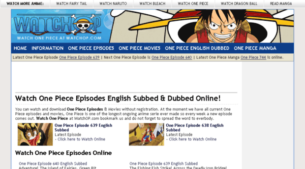watchop page one piece episodes english dubbed