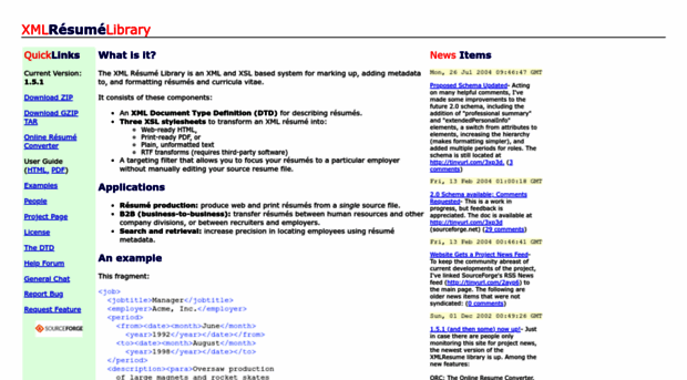 xmlresume.sf.net
