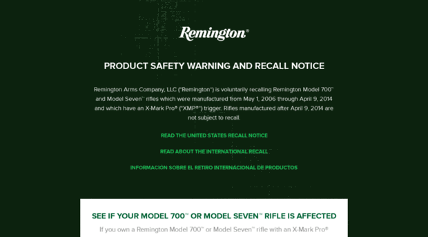 xmprecall.remington.com