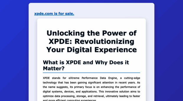 xpde.com