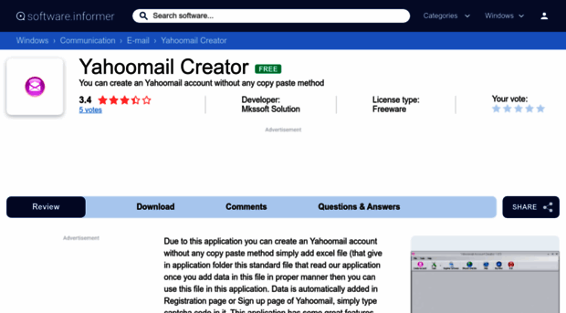 yahoomail-creator.software.informer.com