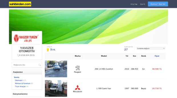 yavuzerotomotiv.sahibinden.com