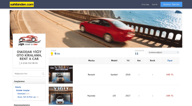 yigitrentacar.sahibinden.com