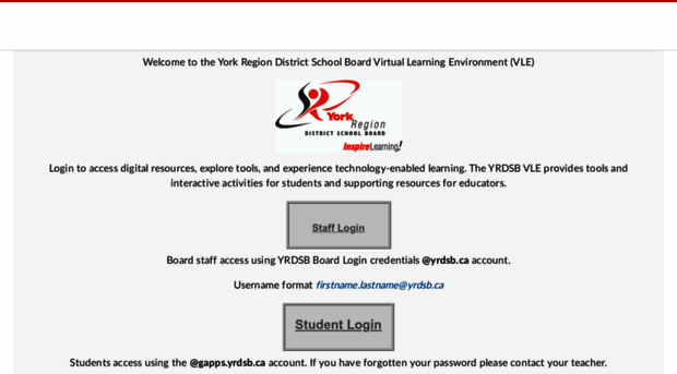 Yrdsb elearningontario ca Login York Region DSB Yr DSB 