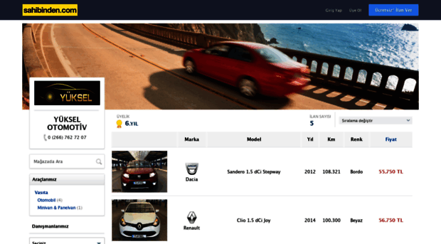 yukselotomotivgonen.sahibinden.com