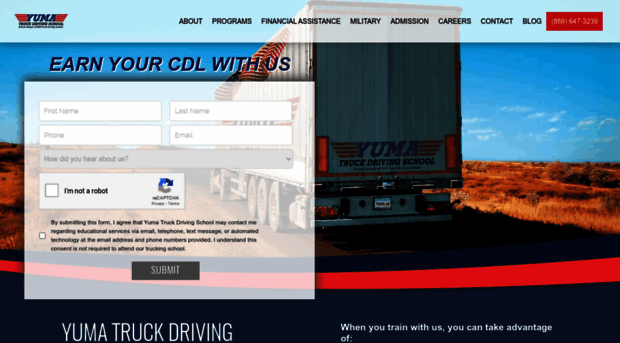 yumatruckdrivingschool.com