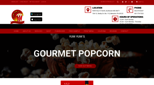 yumyumsgourmetpopcorn.com