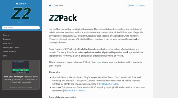 z2pack.ethz.ch