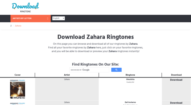 zahara.download-ringtone.com