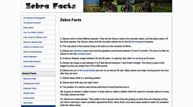 zebrafacts.net