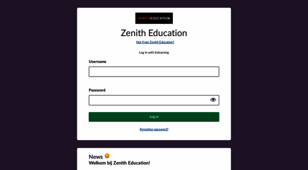 zenith.itslearning.com - itslearning login page - Zenith Itslearning