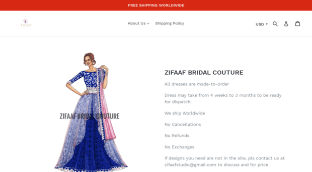 zifaafbridal.com