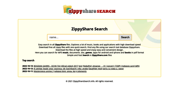 search on zippyshare