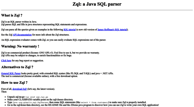 zql.sourceforge.net