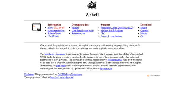 zsh.sourceforge.net