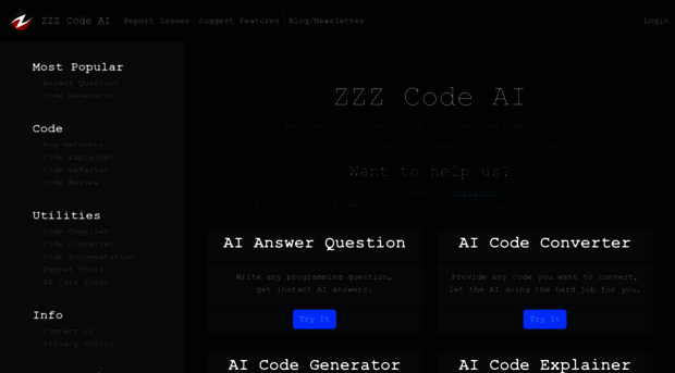 zzzcode.ai - FREE Online AI Tools for Codin... - Zzzcode